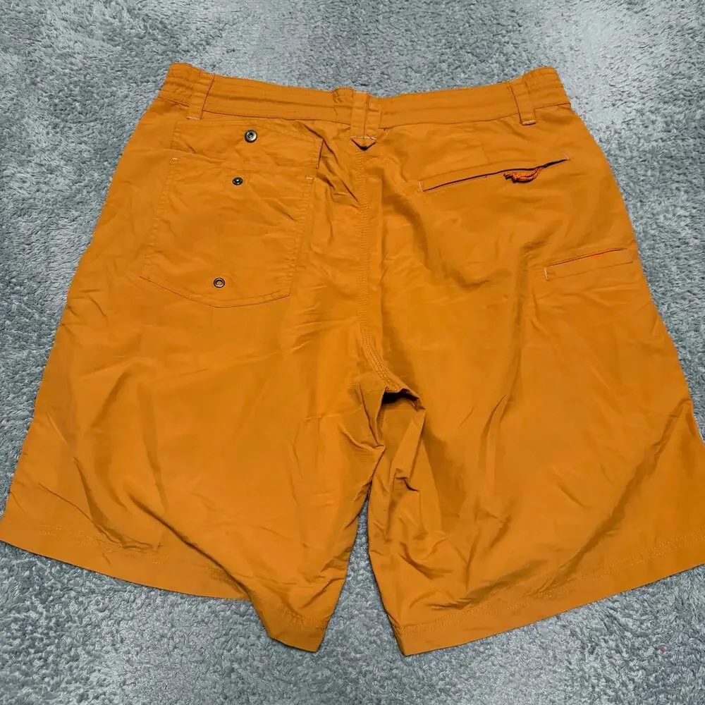 Howler Brothers Horizon Hybrid Shorts Mens 35 Orange Quick Dry Hiking Drawstring